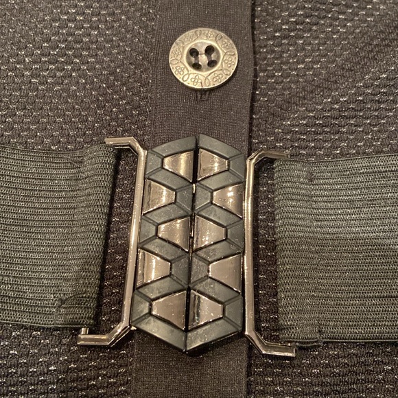 Little black buttoned dress Terra Nostra with belt size small - Picture 14 of 15